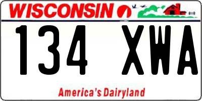 WI license plate 134XWA