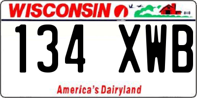 WI license plate 134XWB