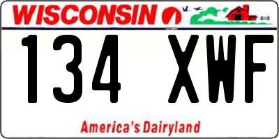 WI license plate 134XWF