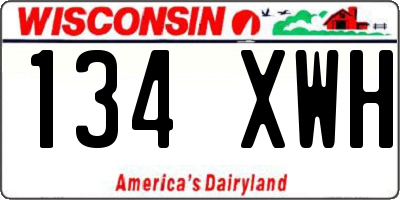 WI license plate 134XWH