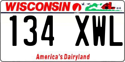 WI license plate 134XWL