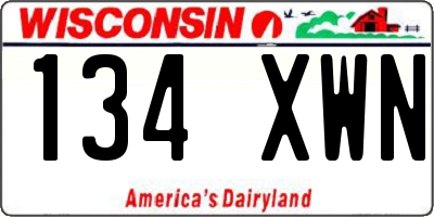 WI license plate 134XWN