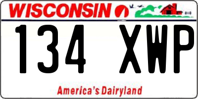 WI license plate 134XWP