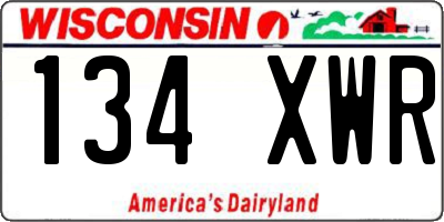 WI license plate 134XWR