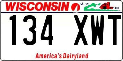 WI license plate 134XWT