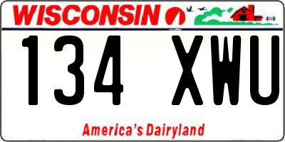 WI license plate 134XWU