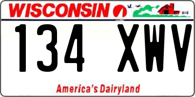 WI license plate 134XWV