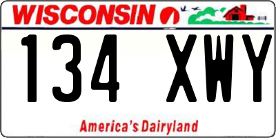 WI license plate 134XWY