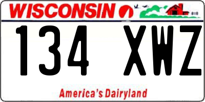 WI license plate 134XWZ