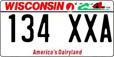 WI license plate 134XXA