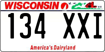 WI license plate 134XXI