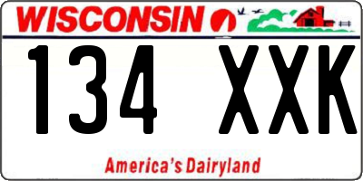 WI license plate 134XXK
