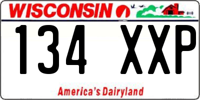WI license plate 134XXP