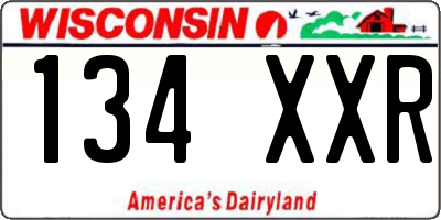 WI license plate 134XXR