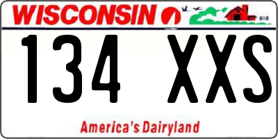 WI license plate 134XXS