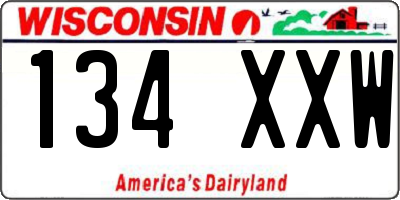 WI license plate 134XXW