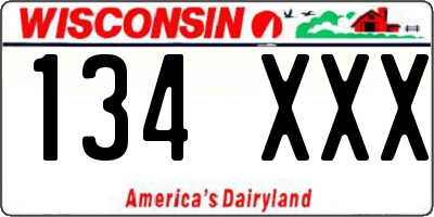 WI license plate 134XXX