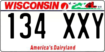 WI license plate 134XXY