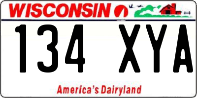 WI license plate 134XYA