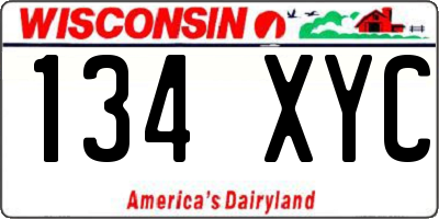 WI license plate 134XYC