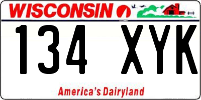 WI license plate 134XYK
