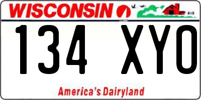 WI license plate 134XYO