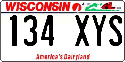 WI license plate 134XYS