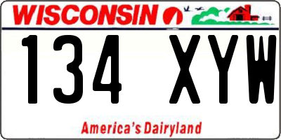 WI license plate 134XYW