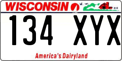 WI license plate 134XYX