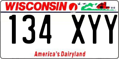 WI license plate 134XYY