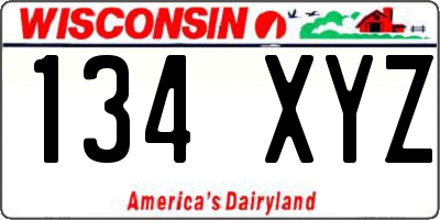 WI license plate 134XYZ