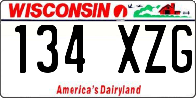 WI license plate 134XZG