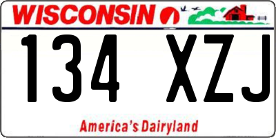 WI license plate 134XZJ