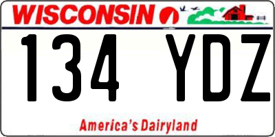 WI license plate 134YDZ