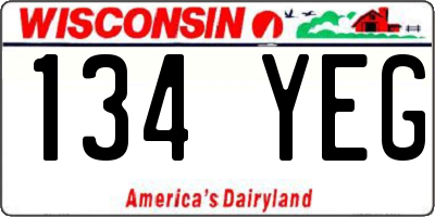 WI license plate 134YEG