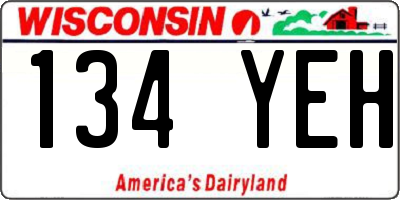 WI license plate 134YEH