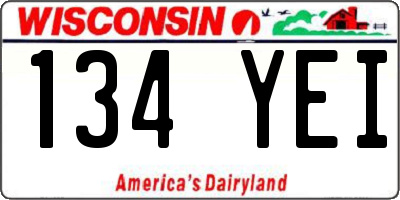 WI license plate 134YEI