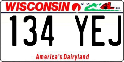 WI license plate 134YEJ