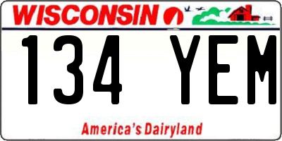 WI license plate 134YEM