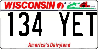 WI license plate 134YET