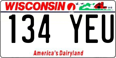 WI license plate 134YEU