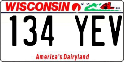WI license plate 134YEV