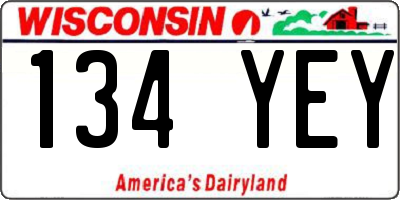 WI license plate 134YEY