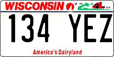 WI license plate 134YEZ