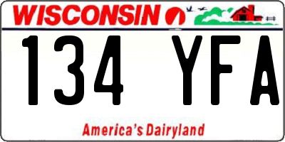 WI license plate 134YFA