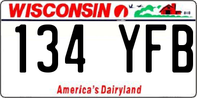 WI license plate 134YFB