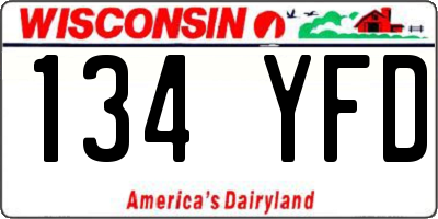 WI license plate 134YFD