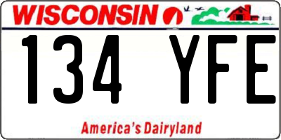 WI license plate 134YFE