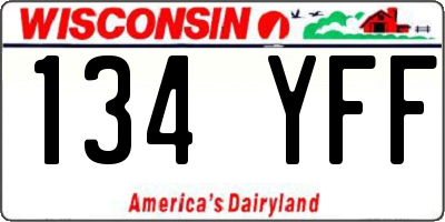 WI license plate 134YFF