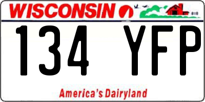 WI license plate 134YFP